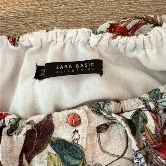 Zara Floral Button Down Off The Shoulder Dress - Picture 8 of 13